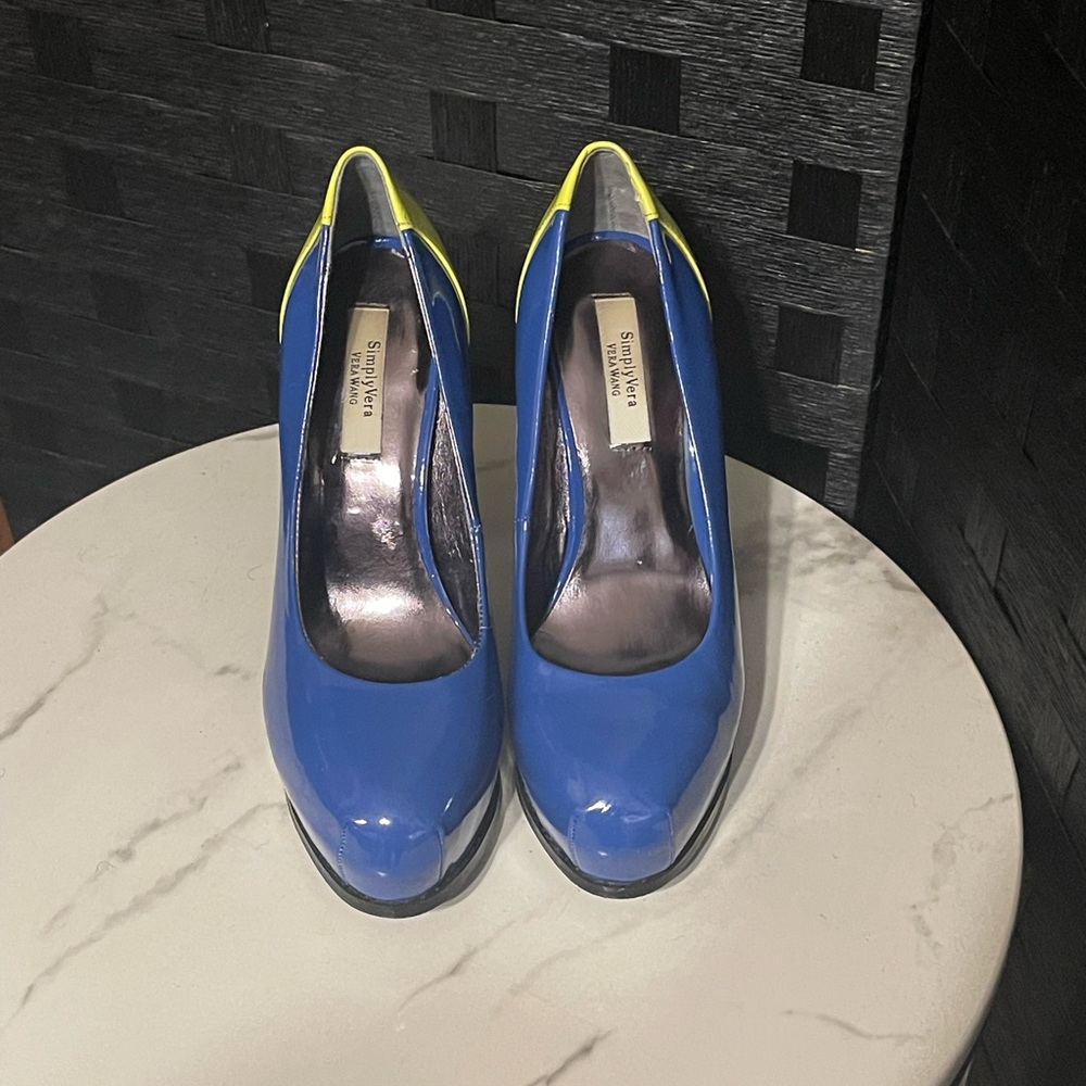 Simply Vera Vera Wang High Platform 5" High Heels Blue/Green Women's- Size 6M - Picture 11 of 13